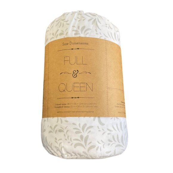 Ultra Soft Full/Queen Hypoallergenic Comforter With Subtle Gray Leaf Design - Picture 3 of 3